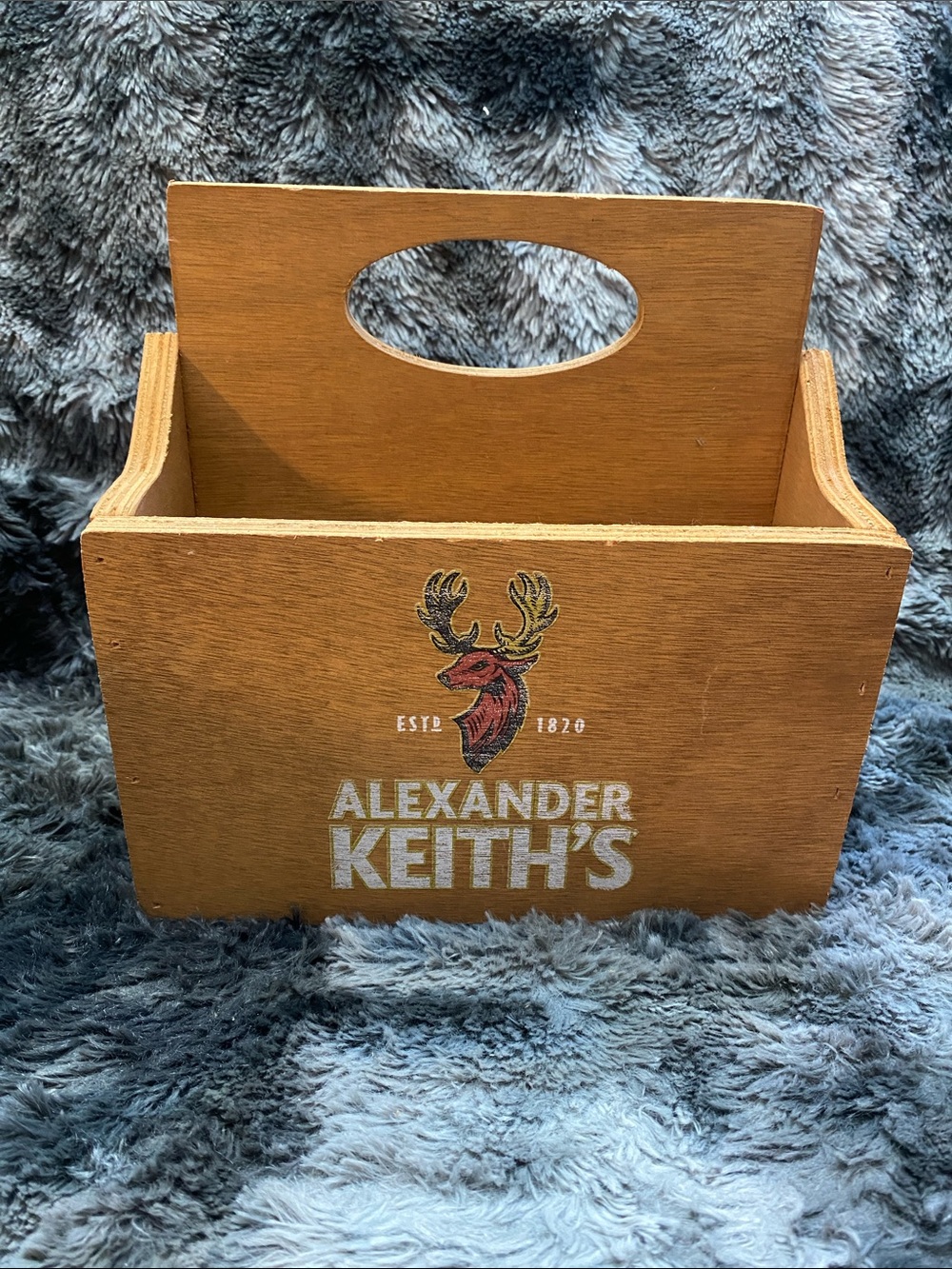 Alexander Keith Brown Wooden Beer Bottle Caddy